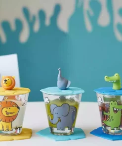 LEONARDO Kinder Trink - Set 9-tlg. Löwe / Krokodil / Elefant Bambini