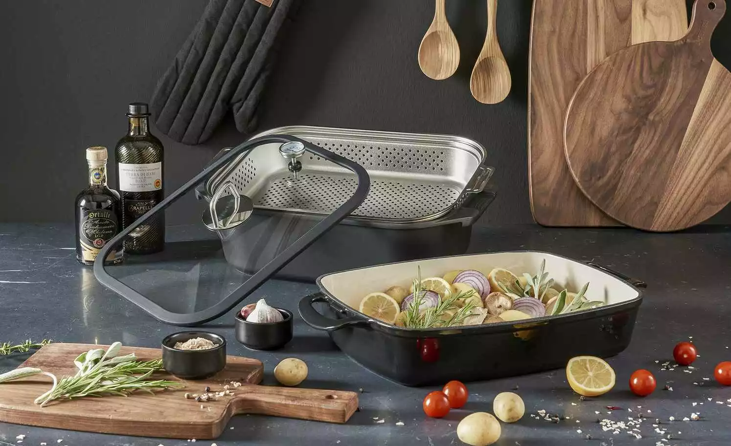 Meisterkoch Aluguss-Bräter, 3-teilig GUSTUS 1 Meisterkoch Aluguss-Bräter, 3-teilig GUSTUS