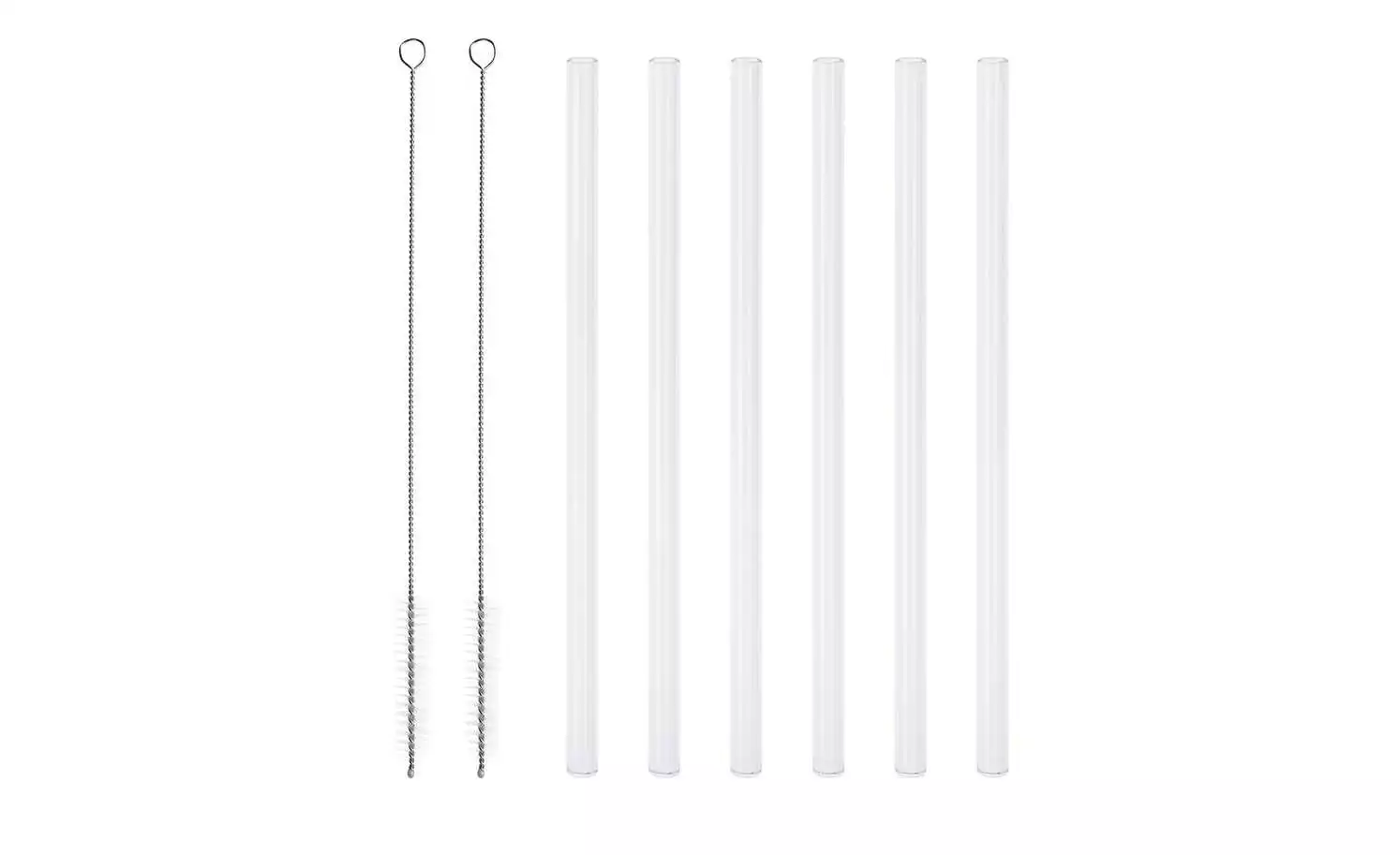 Glas-Trinkhalm-Set | klar gerade 1 Glas-Trinkhalm-Set | klar gerade