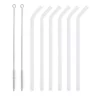Glas-Trinkhalm-Set | klar gebogen
